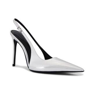 Retrofête Cindy Slingback Heel in Silver – Size 36 EU – EUC